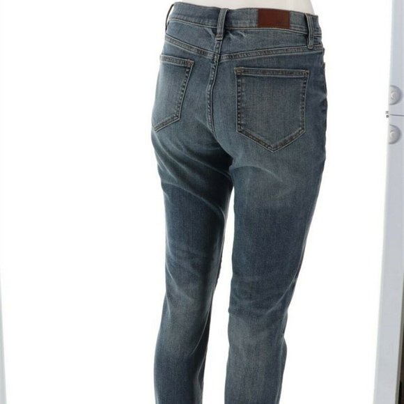 NWT LANDS' END WOMEN'S HIGH RISE SLIM LEG ANKLE JEANS WILLIAMSON‎ WASH 2P - Picture 4 of 9